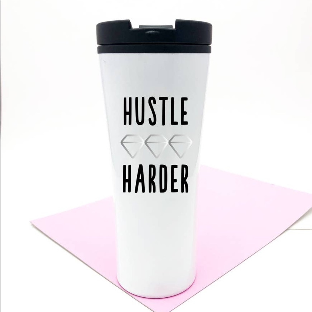 16oz stainless steel, double walled insulated.